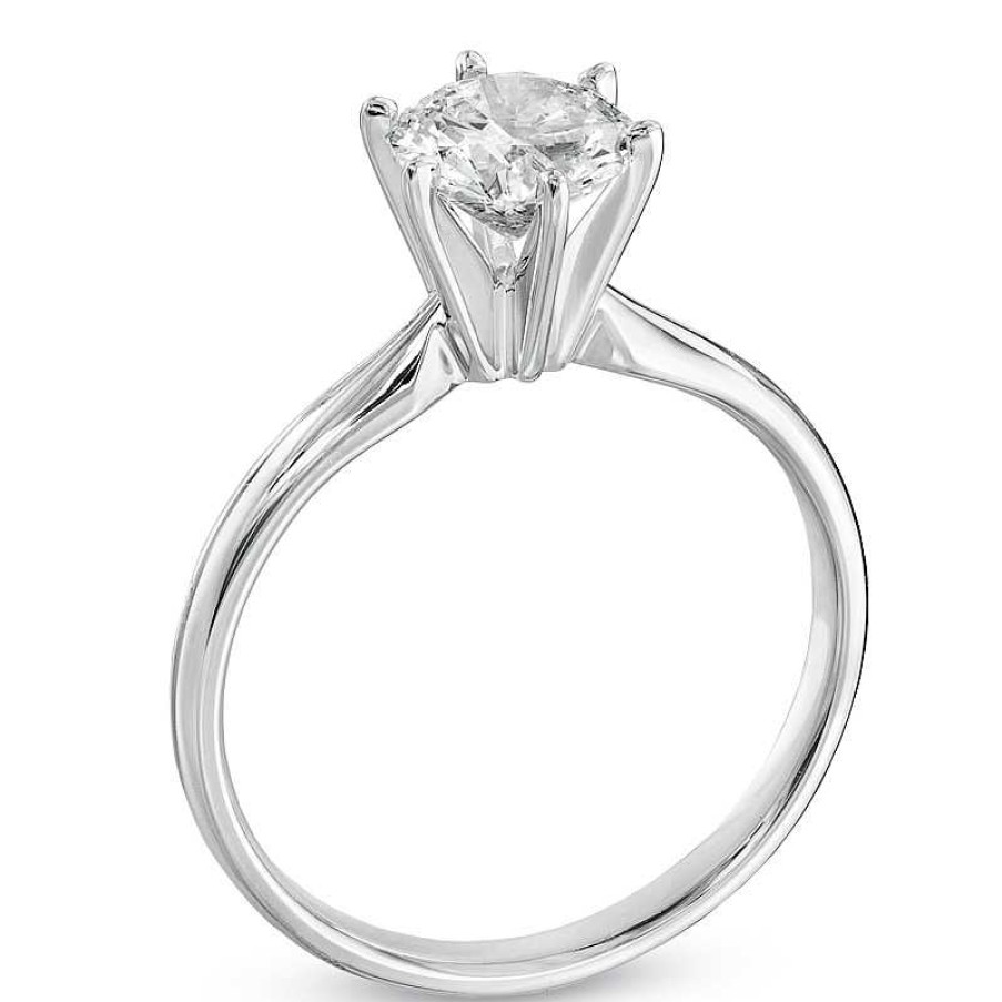 Rings Zales | 1 Ct. Certified Diamond Solitaire Engagement Ring In 14K White Gold (I/I2)