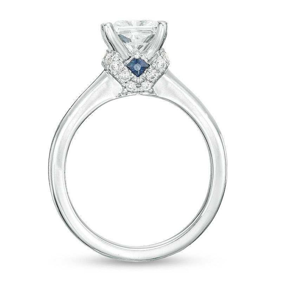 Rings Zales | Vera Wang Love Collection 1-5/8 Ct. T.W. Certified Princess-Cut Diamond Engagement Ring In 14K White Gold (I/Si2)