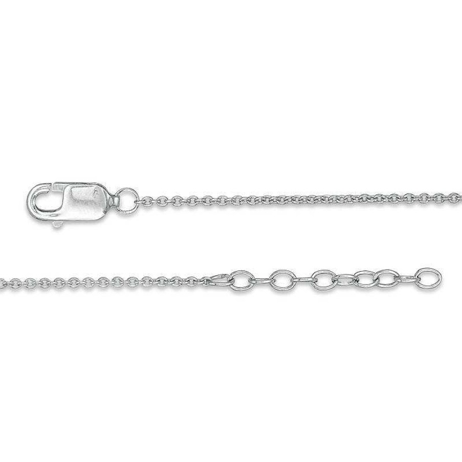 Bracelets Zales | 1/15 Ct. T.W. Diamond Heart Outline Anklet In Sterling Silver - 10"