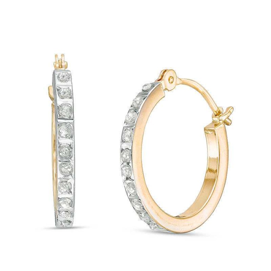 Earrings Zales | Diamond Fascination™ Hoop Earrings In 14K Gold