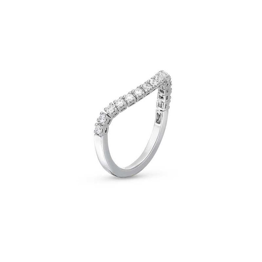 Rings Zales | 1/3 Ct. T.W. Diamond Flexible Contour Band In 14K White Gold