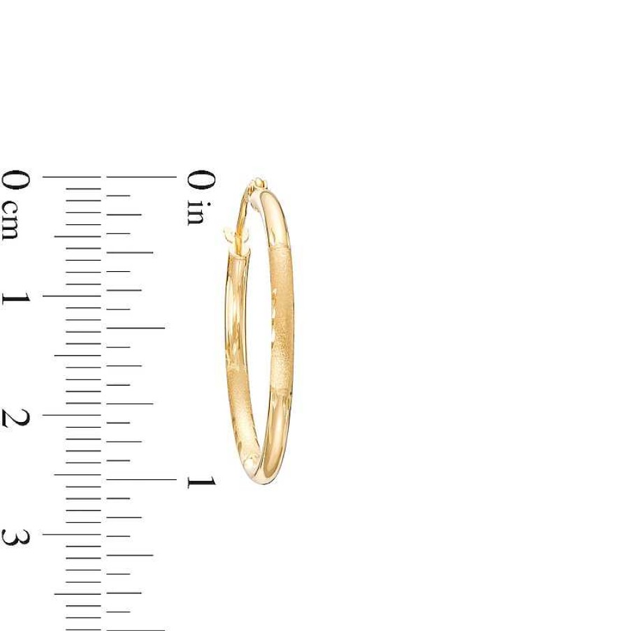 Earrings Zales | 25.0Mm Tube Hoop Earrings In 14K Gold