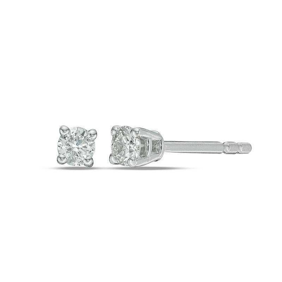 Earrings Zales | 1/10 Ct. T.W. Diamond Solitaire Stud Earrings In 14K White Gold (I/I2)