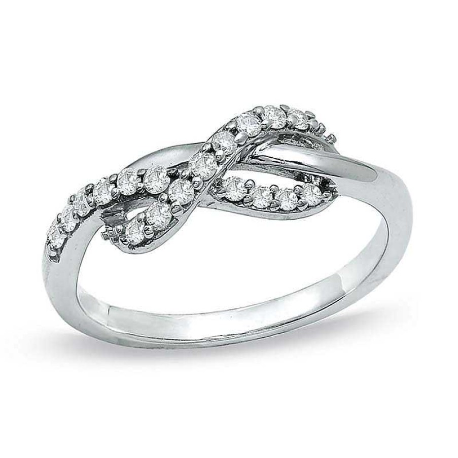 Rings Zales | 1/4 Ct. T.W. Diamond Infinity Ring In 10K White Gold