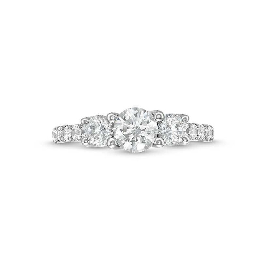 Rings Zales | 1-1/2 Ct. T.W. Diamond Past Present Future® Engagement Ring In 14K White Gold (I/I2)