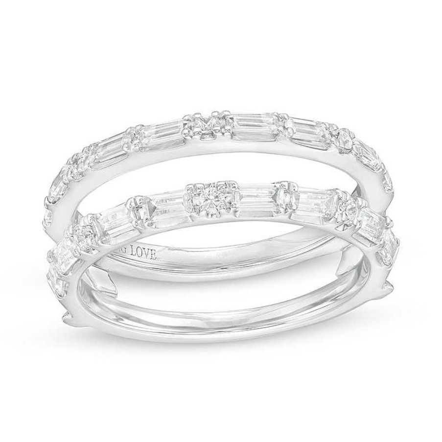 Rings Zales | Previously Owned - Vera Wang Love Collection 1/2 Ct. T.W. Diamond Solitaire Enhancer In 14K White Gold