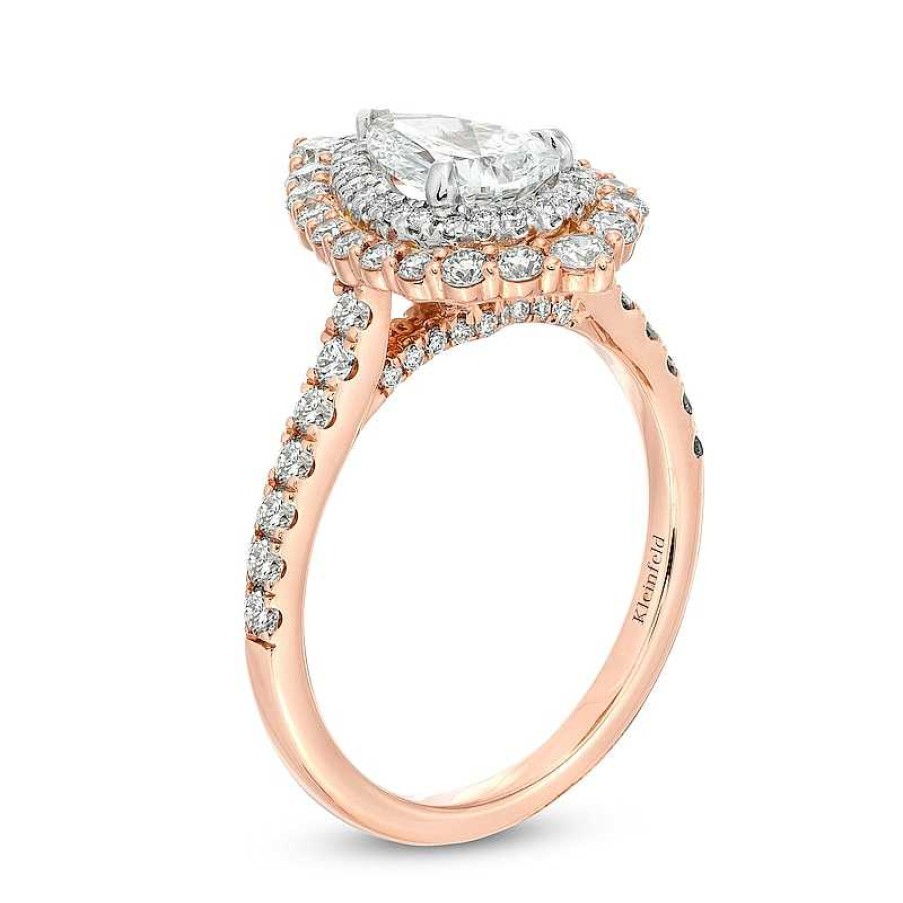 Rings Zales | Kleinfeld® X Zales 2 Ct. T.W. Certified Pear-Shaped Lab-Created Diamond Engagement Ring In 18K Rose Gold (F/Vs2)