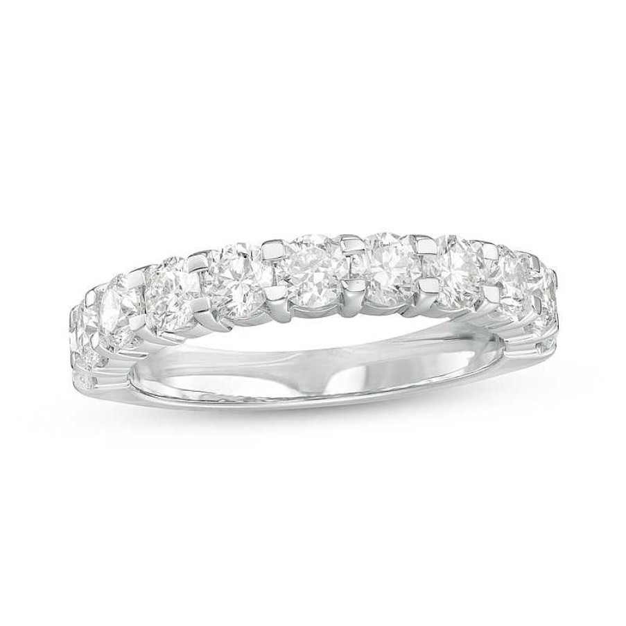 Rings Zales | 1 Ct. T.W. Certified Lab-Created Diamond Eleven Stone Anniversary Band In 14K White Gold (F/Vs2)