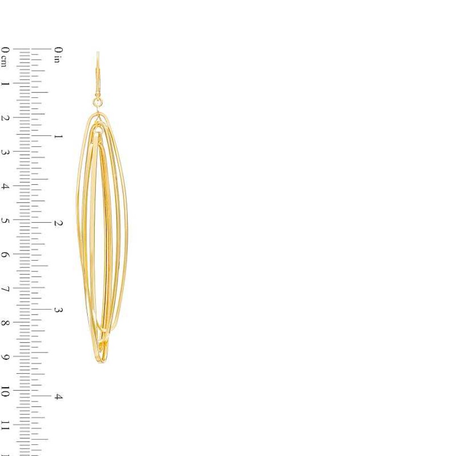 Earrings Zales | Diamond-Cut Marquise-Shaped Elongated Drop Earrings In 10K Gold