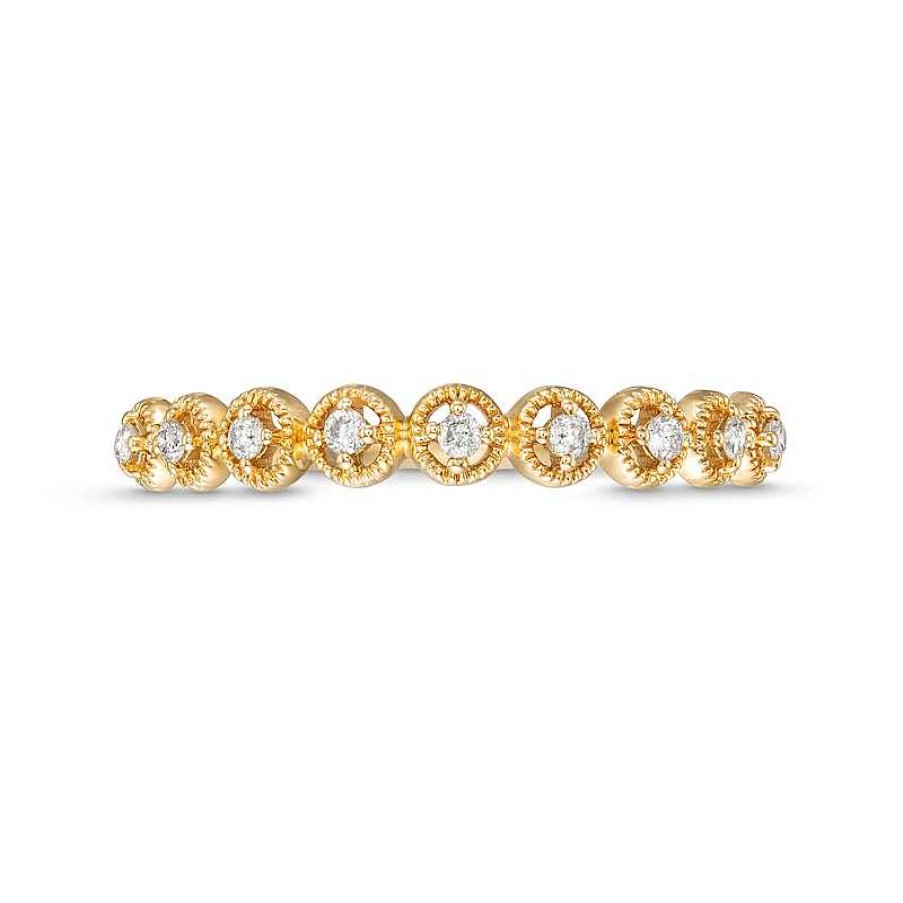 Rings Zales | 1/15 Ct. T.W. Diamond Bubbles Vintage-Style Stackable Band In 10K Gold