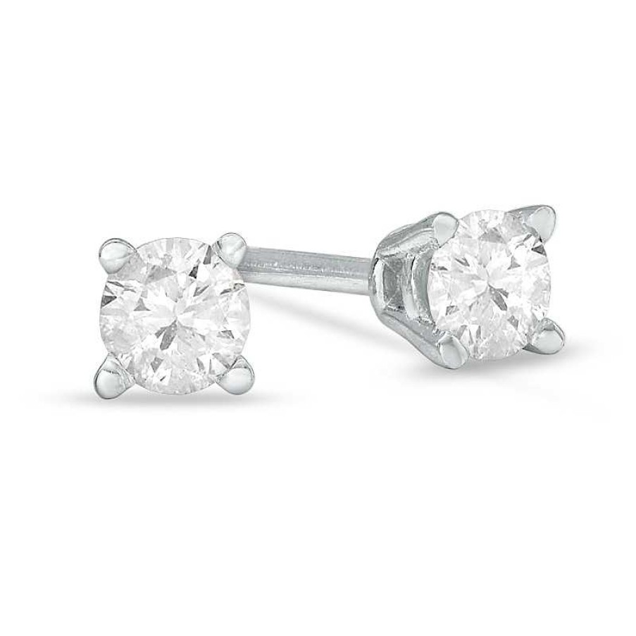 Earrings Zales | 1/5 Ct. T.W. Diamond Solitaire Stud Earrings In 14K White Gold (J/I3)