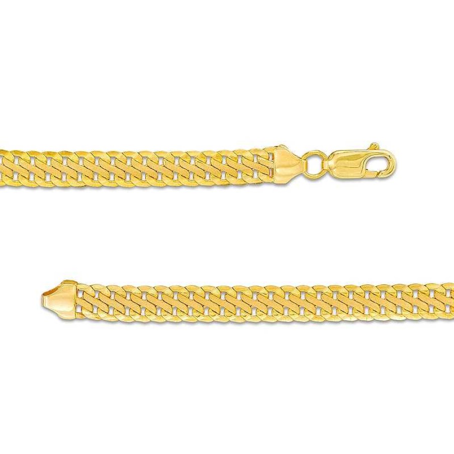 Bracelets Zales | Made In Italy 080 Gauge Satin S-Link Chain Bracelet In 14K Gold - 7.5"