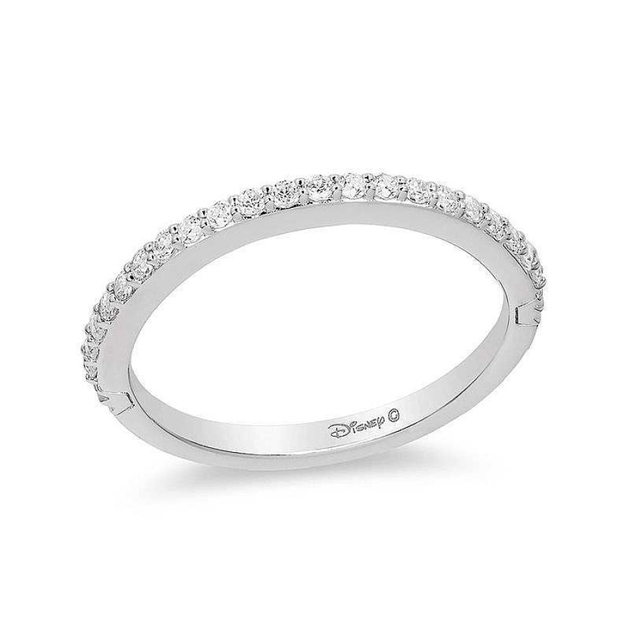 Rings Zales | Enchanted Disney Princess 1/5 Ct. T.W. Diamond Band In 14K White Gold