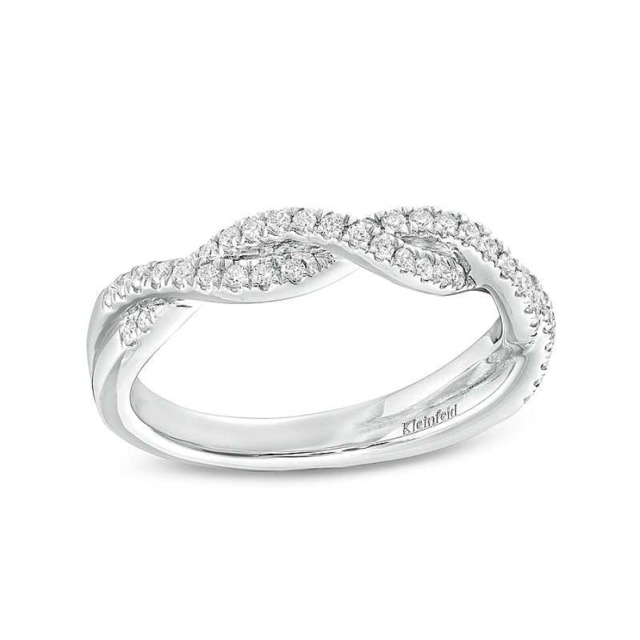 Rings Zales | Kleinfeld® X Zales 1/4 Ct. T.W. Certified Lab-Created Diamond Twist Anniversary Band In Platinum (F/Vs2)