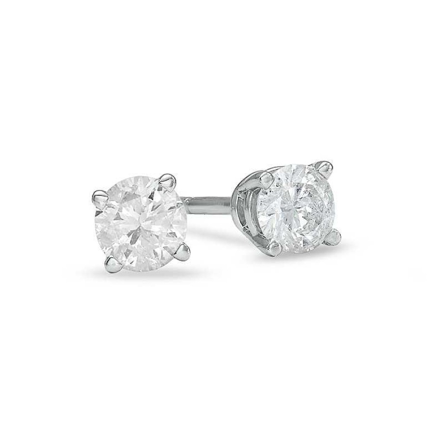 Earrings Zales | 3/8 Ct. T.W. Diamond Solitaire Stud Earrings In 14K White Gold (J/I3)