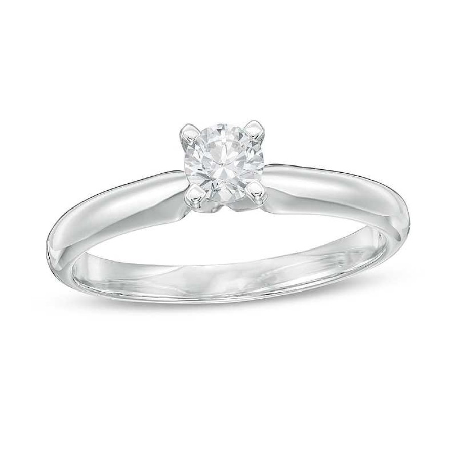 Rings Zales | 1/3 Ct. T.W. Diamond Solitaire Engagement Ring In 14K White Gold (I/I2)