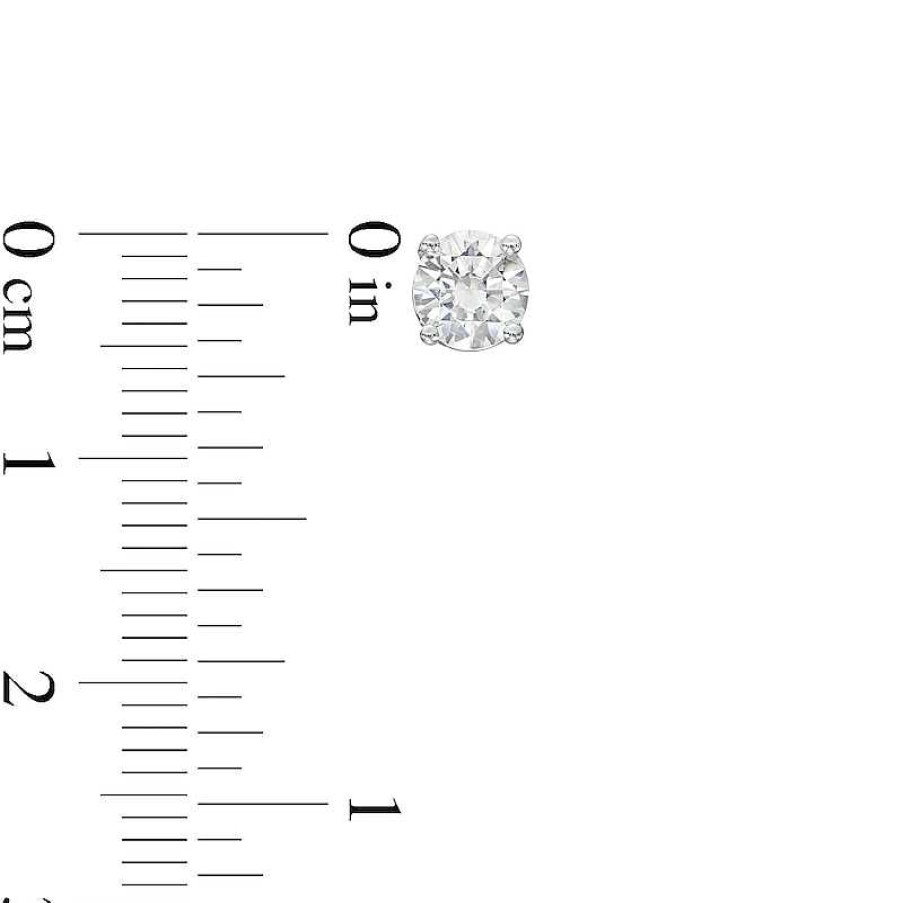 Earrings Zales | 1-1/4 Ct. T.W. Certified Lab-Created Diamond Solitaire Stud Earrings In 14K White Gold (I/Si2)