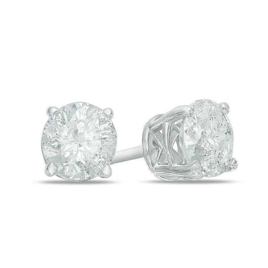 Earrings Zales | 1-1/5 Ct. T.W. Diamond Solitaire Stud Earrings In 14K White Gold