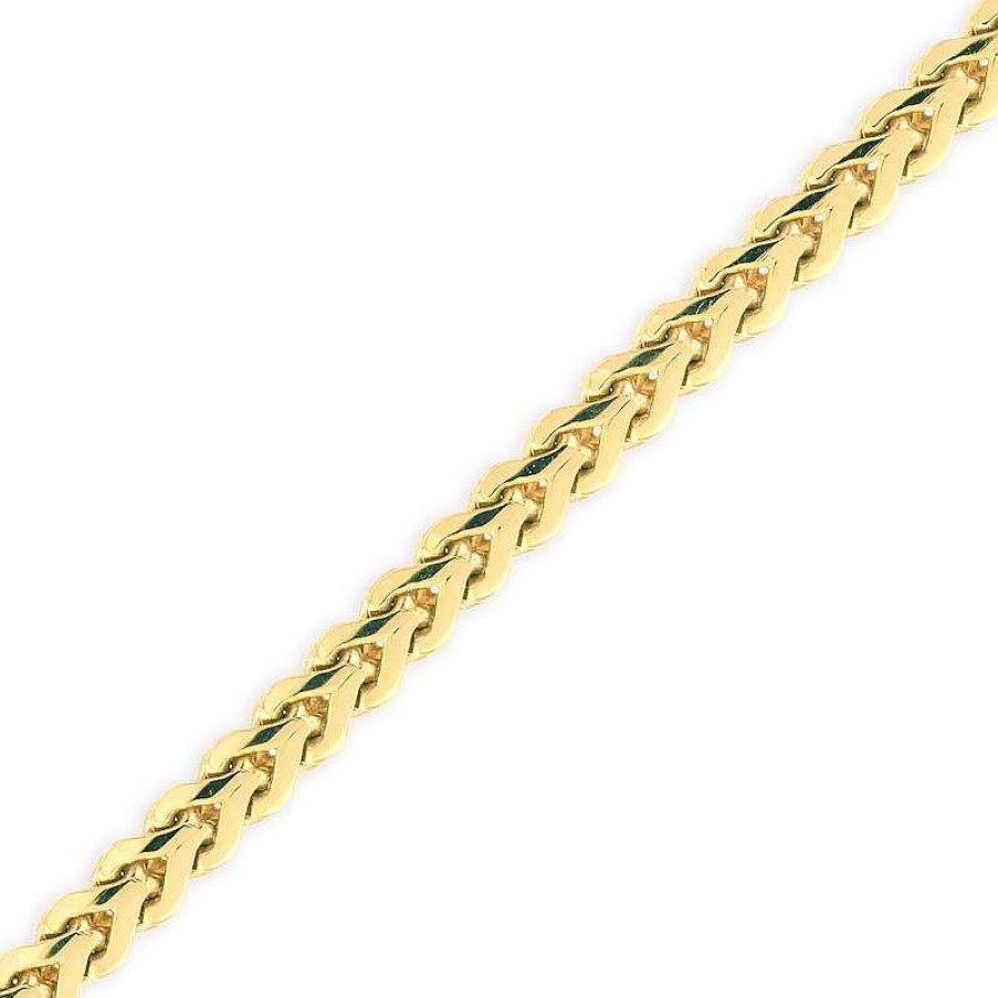 Bracelets Zales | 4.0Mm Diamond-Cut Solid Franco Chain Bracelet In 14K Gold - 8.5"