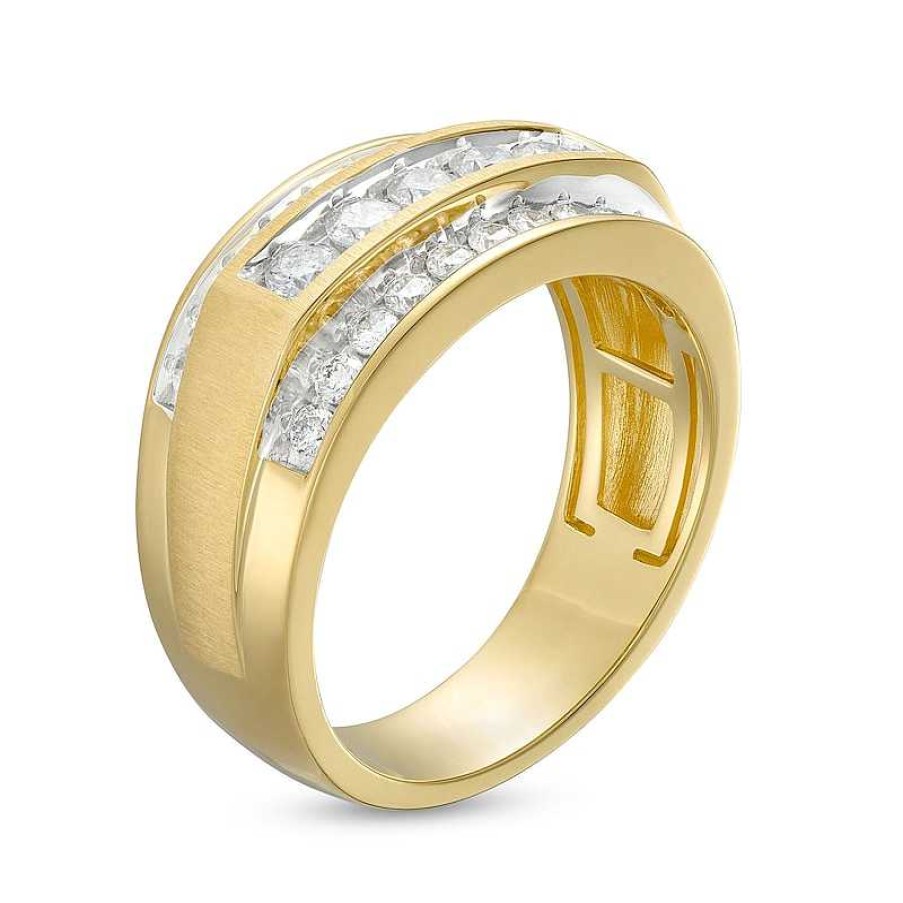 Rings Zales | Men'S 1 Ct. T.W. Diamond Raised Five Stone Ring In 10K Gold