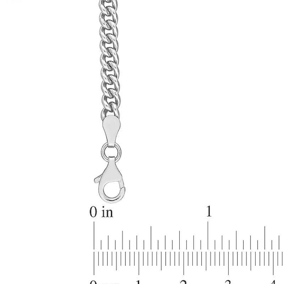 Bracelets Zales | 4.4Mm Curb Chain Anklet In Sterling Silver - 9"