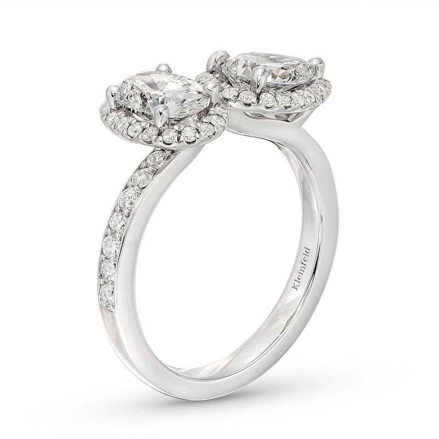 Rings Zales | Kleinfeld® X Zales 2-3/8 Ct. T.W. Certified Oval And Pear-Shaped Lab-Created Diamond Engagement Ring In Platinum (F/Vs2)