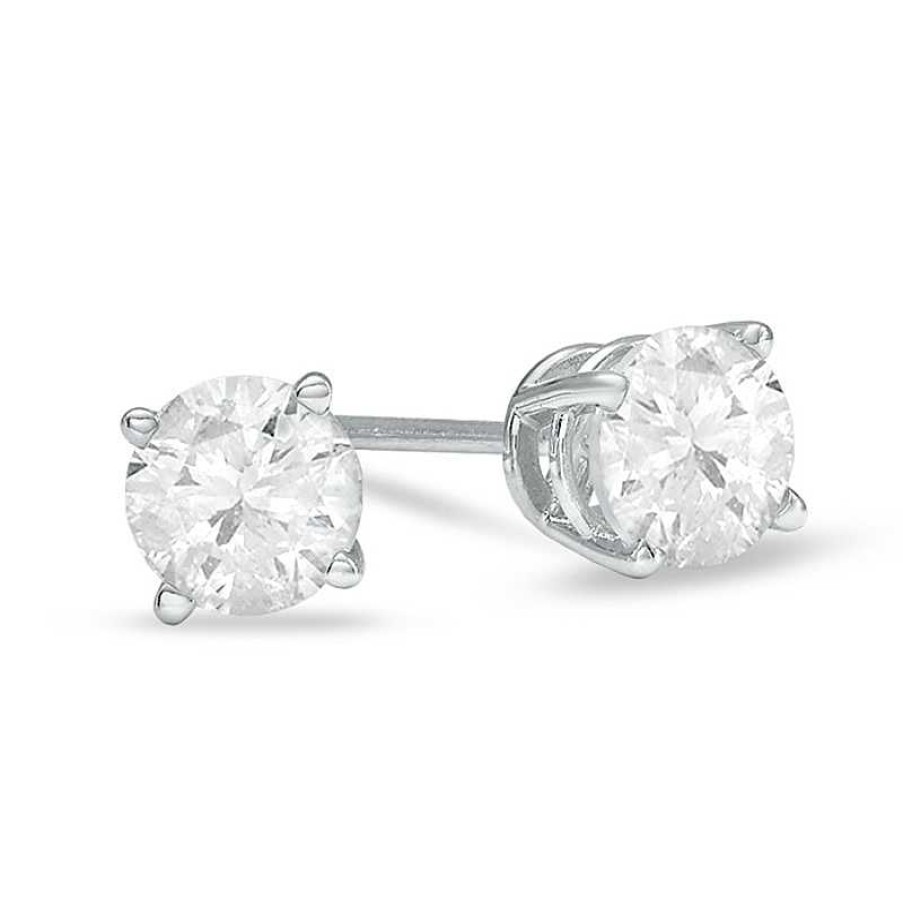 Earrings Zales | 1 Ct. T.W. Diamond Solitaire Stud Earrings In 14K White Gold (J/I3)