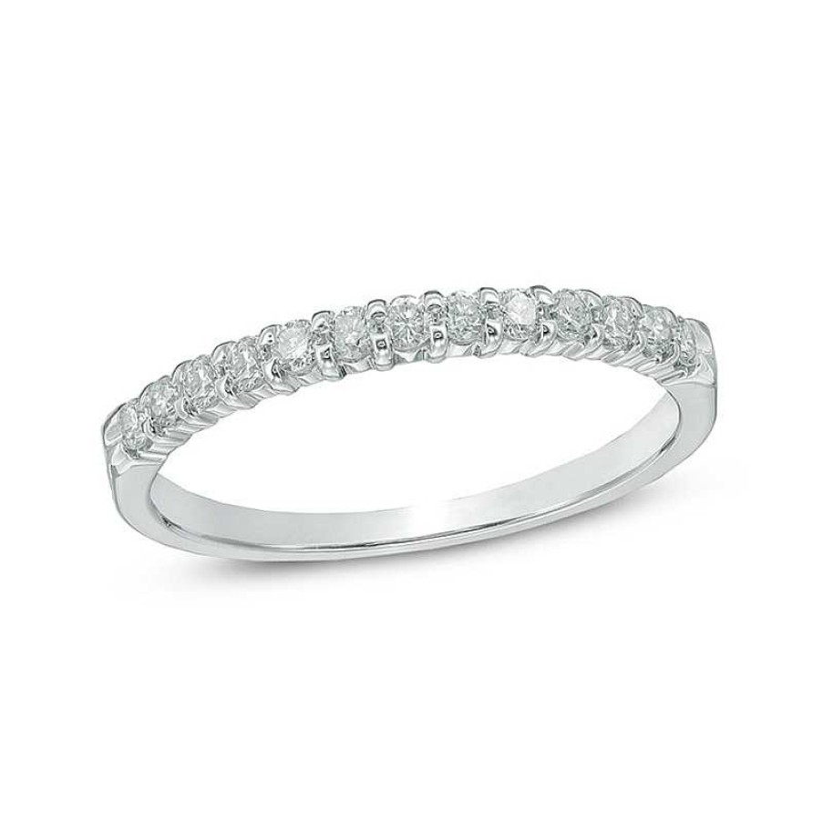 Rings Zales | Ladies' 1/4 Ct. T.W. Certified Diamond Band In 14K White Gold (I/Si2)