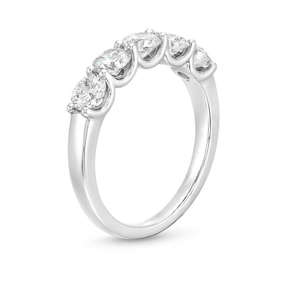 Rings Zales | 1-1/2 Ct. T.W. Certified Lab-Created Diamond Five Stone Band In 10K White Gold (I/Si2)