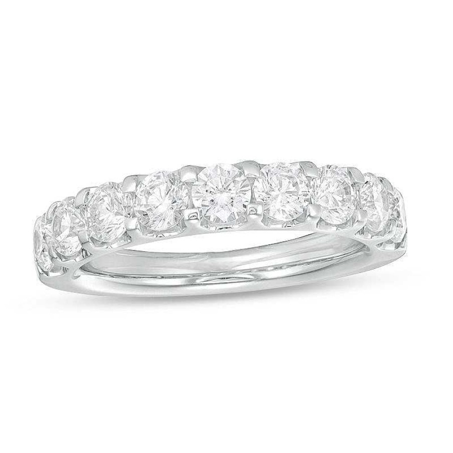 Rings Zales | 1-1/2 Ct. T.W. Certified Diamond Nine Stone Band In 14K White Gold (I/Si2)