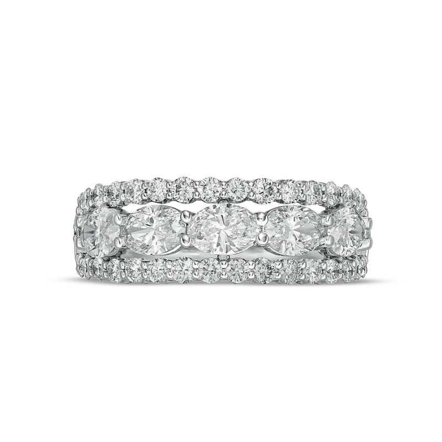 Rings Zales | True Lab-Created Diamonds By Vera Wang Love 2 Ct. T.W. Triple-Row Anniversary Band In 14K White Gold (F/Vs2)