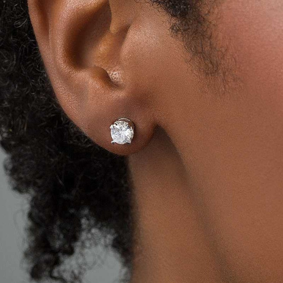 Earrings Zales | 1 Ct. T.W. Diamond Illusion Solitaire Stud Earrings In 10K White Gold