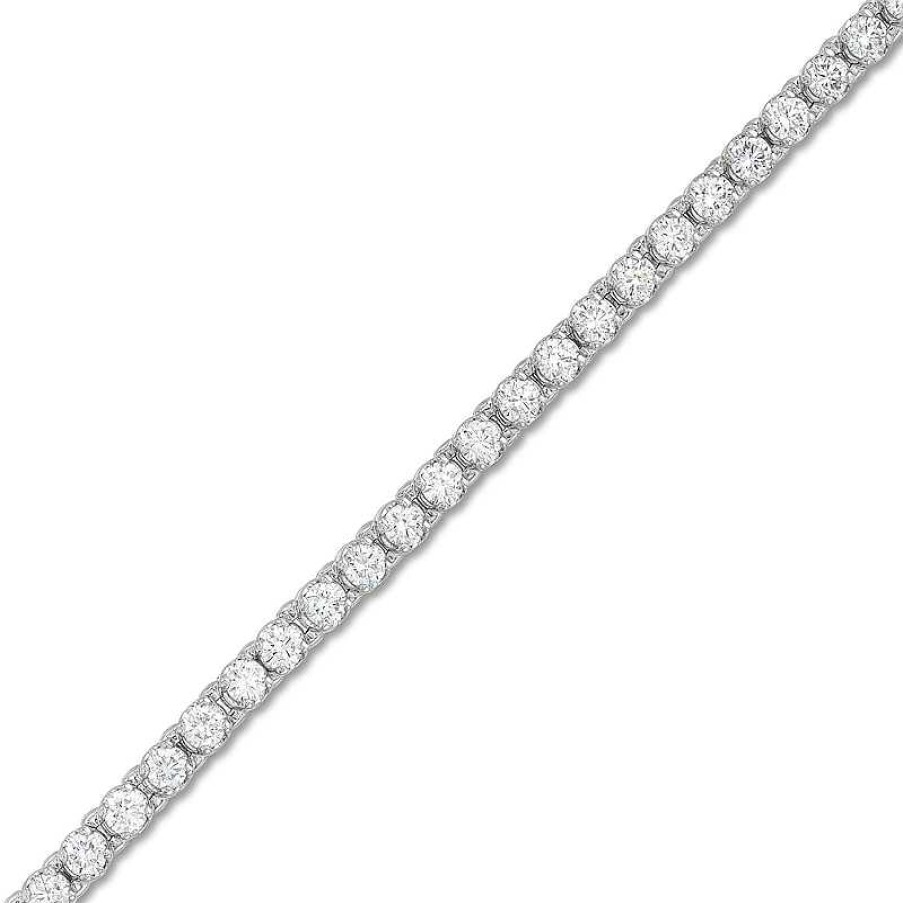 Bracelets Zales | Zales X Rocksbox 5 Ct. T.W. Lab-Created Diamond Line Bracelet In 10K White Gold