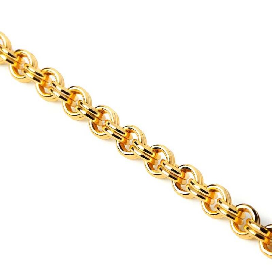 Bracelets Zales | Pdpaola™ At Zales 4.0Mm Solid Rolo Chain Bracelet In Sterling Silver With 18K Gold Plate – 7.68"