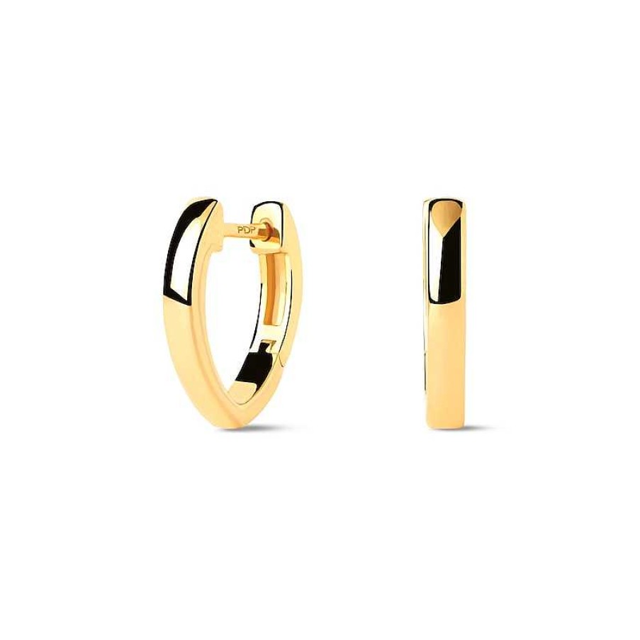 Earrings Zales | Pdpaola™ At Zales 15.0Mm Half Heart-Shaped Hoop Earrings In Sterling Silver With 18K Gold Plate