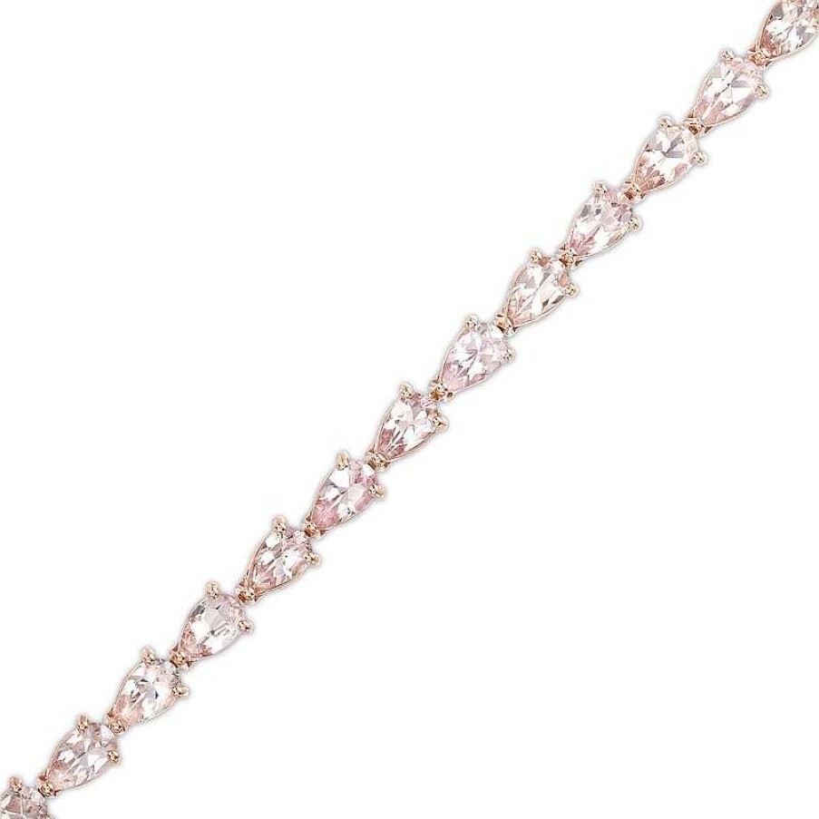 Bracelets Zales | Pear-Shaped Morganite Line Bracelet In 10K Rose Gold