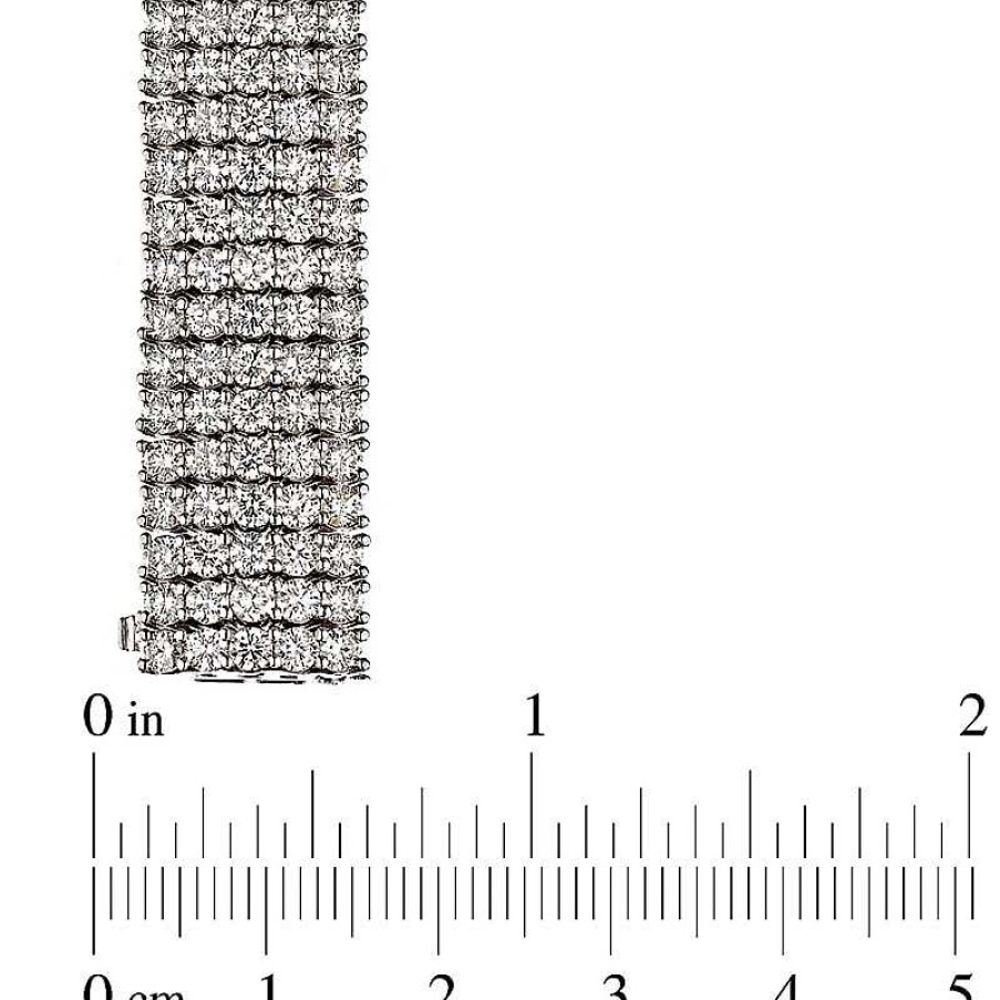 Bracelets Zales | 20 Ct. T.W. Diamond Five Row Tennis Bracelet In 14K White Gold