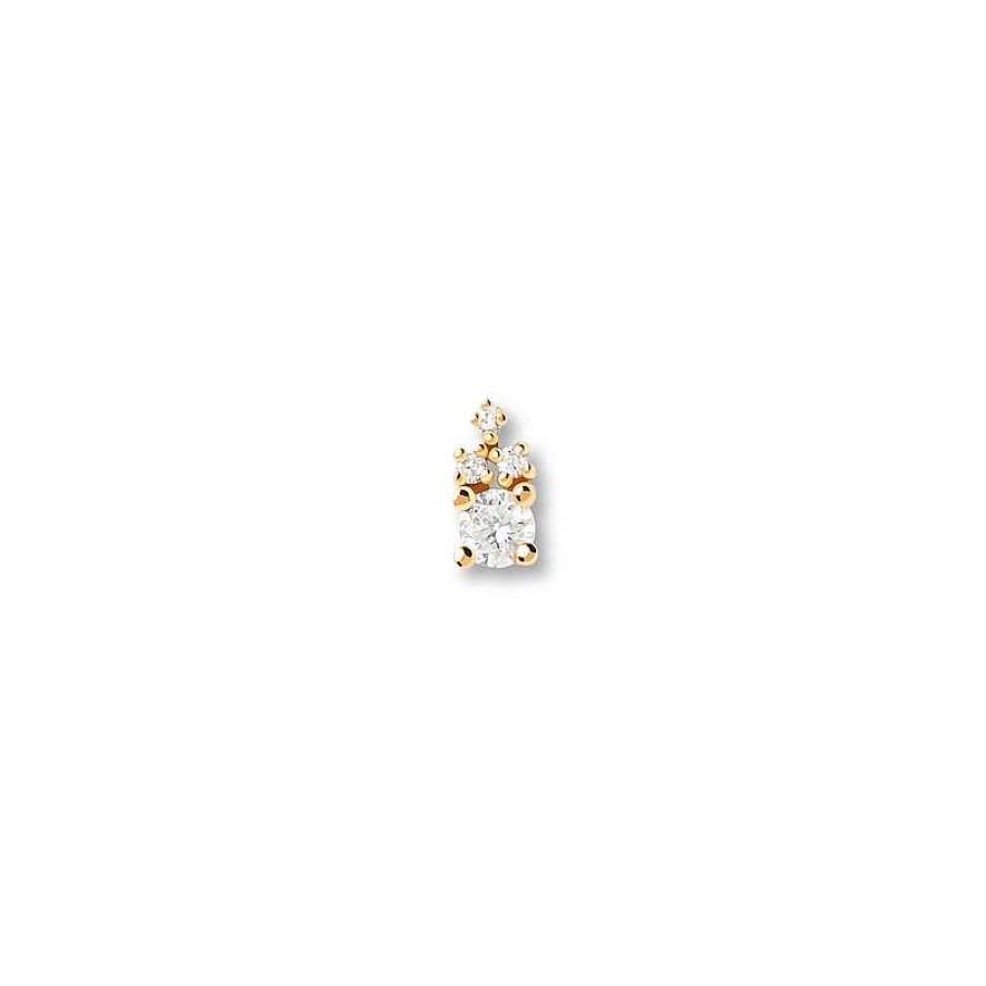 Earrings Zales | Pdpaola™ At Zales 1/15 Ct. T.W. Lab-Created Diamond Tri-Top Single Stud Earring In 18K Gold