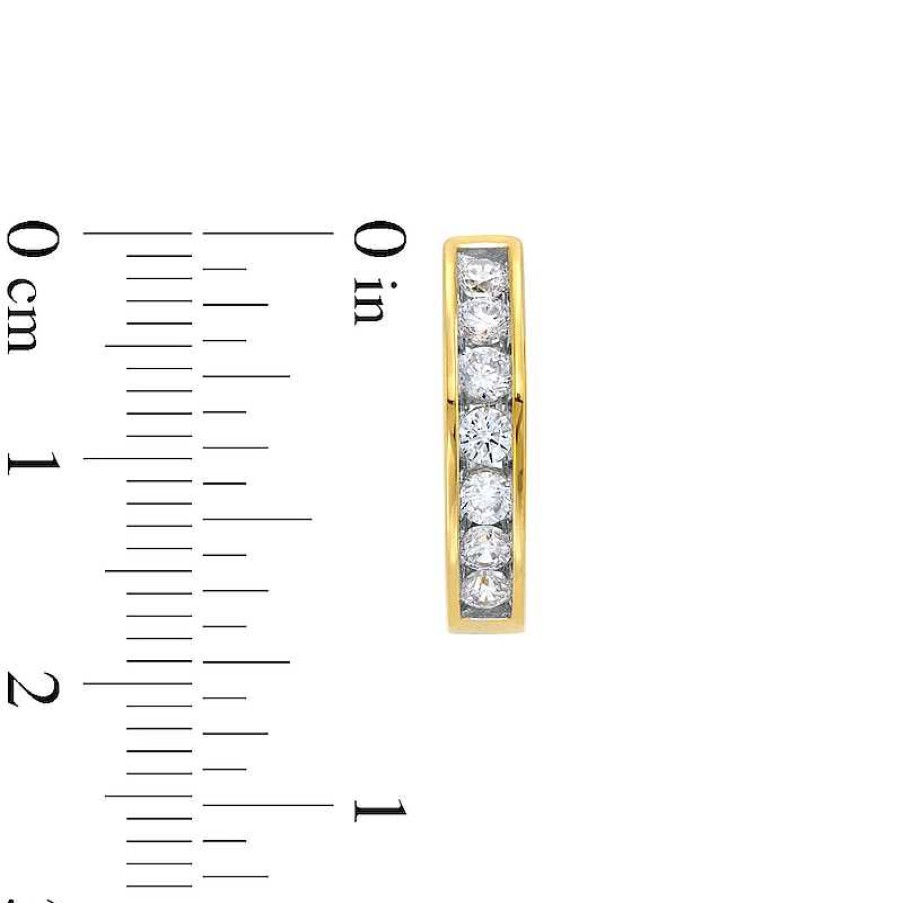 Earrings Zales | 1 Ct. T.W. Diamond Channel-Set Huggie Hoop Earrings In 10K Gold