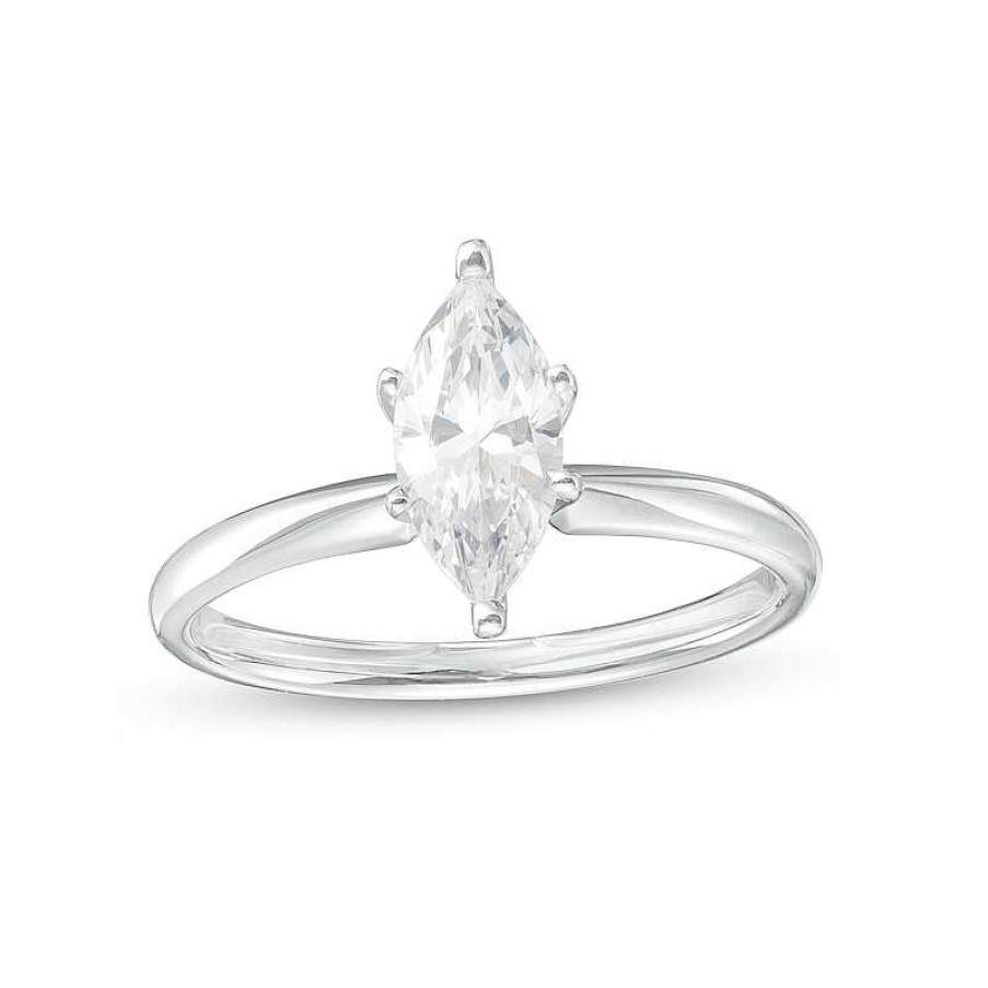 Rings Zales | 1 Ct. Certified Marquise Lab-Created Diamond Solitaire Engagement Ring In 14K White Gold (F/Vs2)