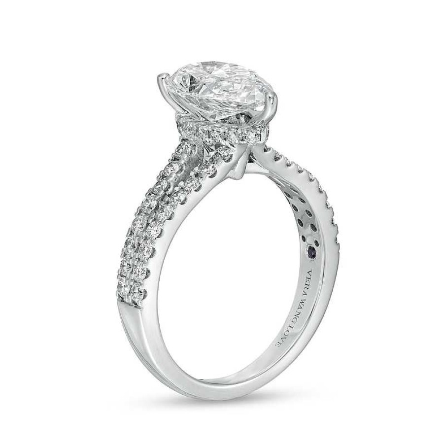 Rings Zales | True Lab-Created Diamonds By Vera Wang Love 2-3/4 Ct. T.W. Split Shank Engagement Ring In 14K White Gold (F/Vs2)