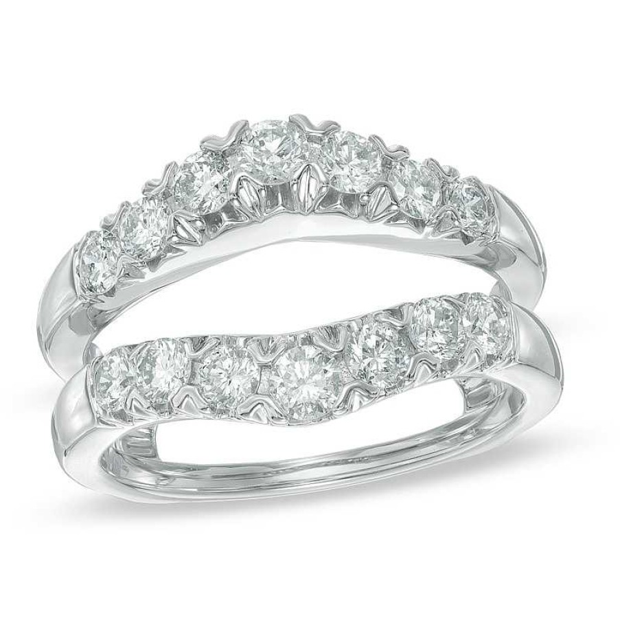 Rings Zales | 1 Ct. T.W. Diamond Contour Solitaire Enhancer In 14K White Gold