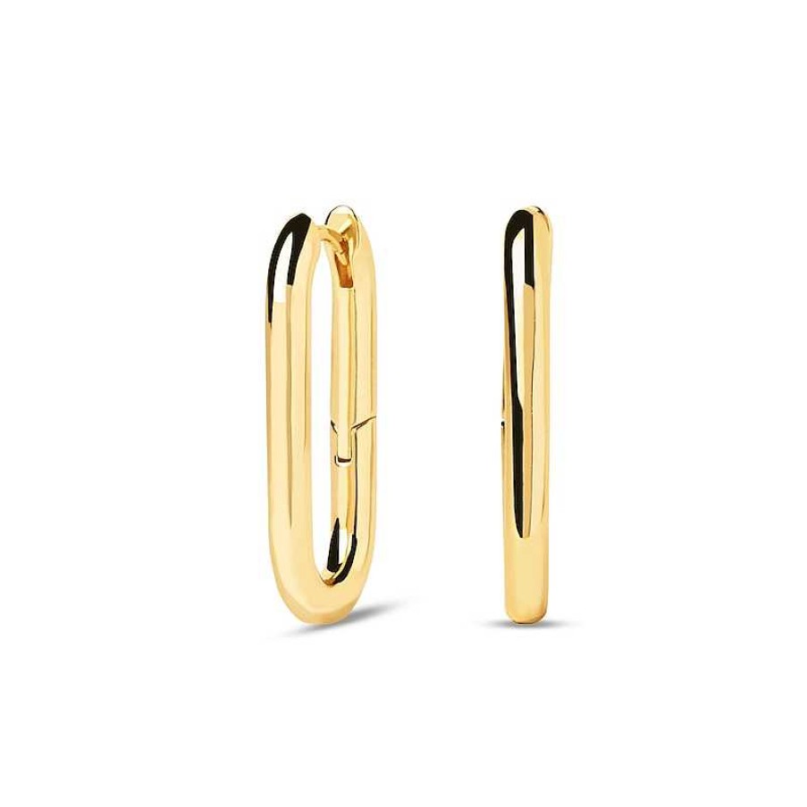 Earrings Zales | Pdpaola™ At Zales Paperclip Hoop Earrings In 18K Gold Plated Brass