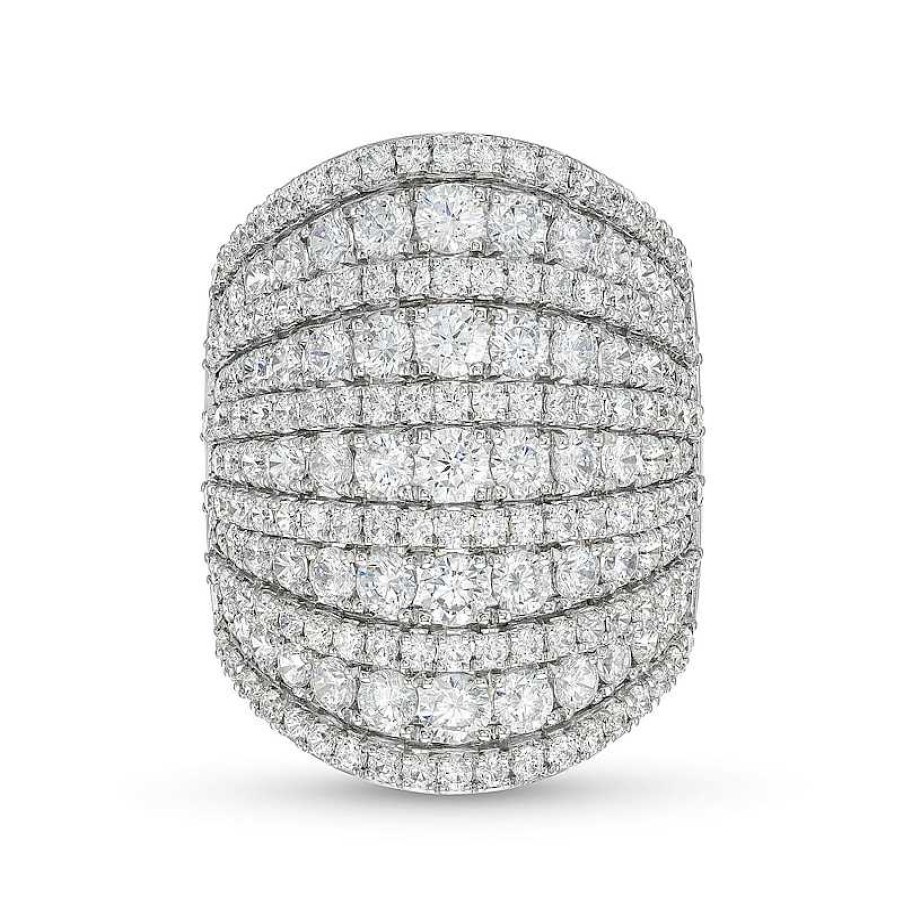 Rings Zales | 4 Ct. T.W. Certified Lab-Created Diamond Colosseum Multi-Row Ring In 10K White Gold (F/Si2)