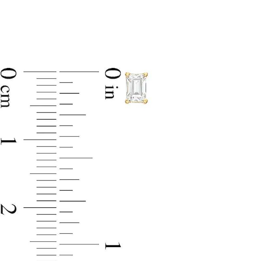 Earrings Zales | 1/2 Ct. T.W. Certified Emerald-Cut Lab-Created Diamond Solitaire Stud Earrings In 14K Gold (F/Si2)