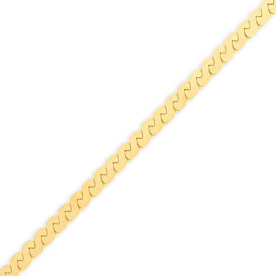 Bracelets Zales | 2.07Mm Solid Serpentine Chain Bracelet In 14K Gold - 7.5"