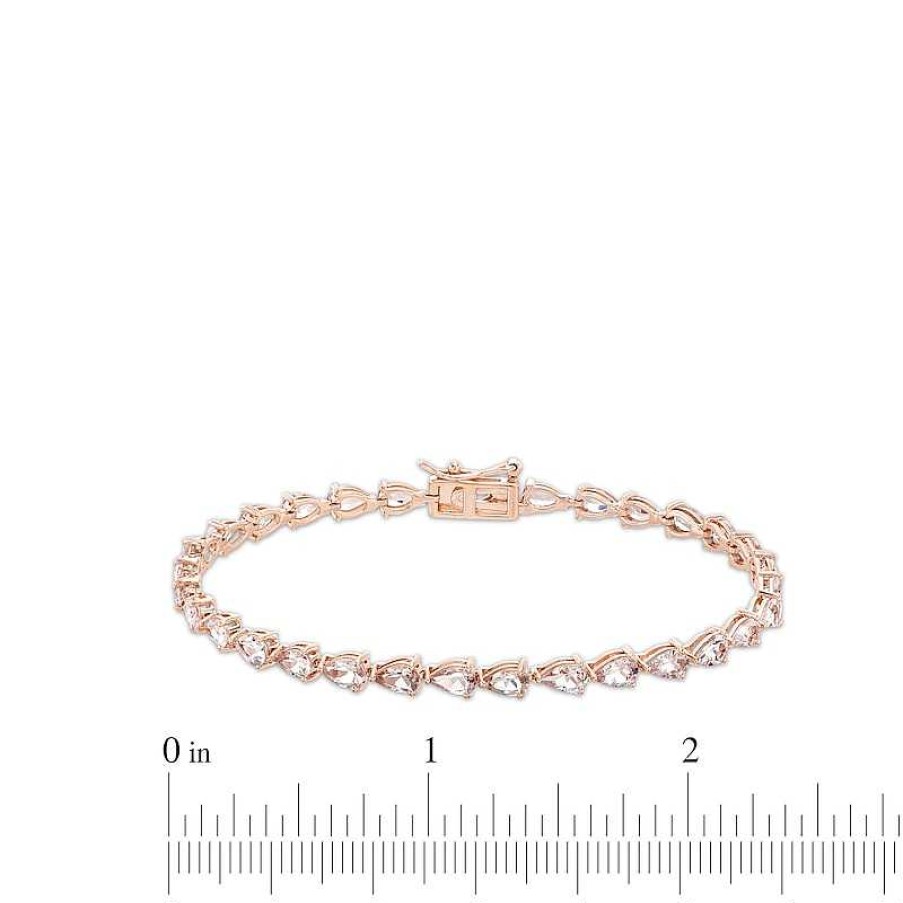 Bracelets Zales | Pear-Shaped Morganite Line Bracelet In 10K Rose Gold