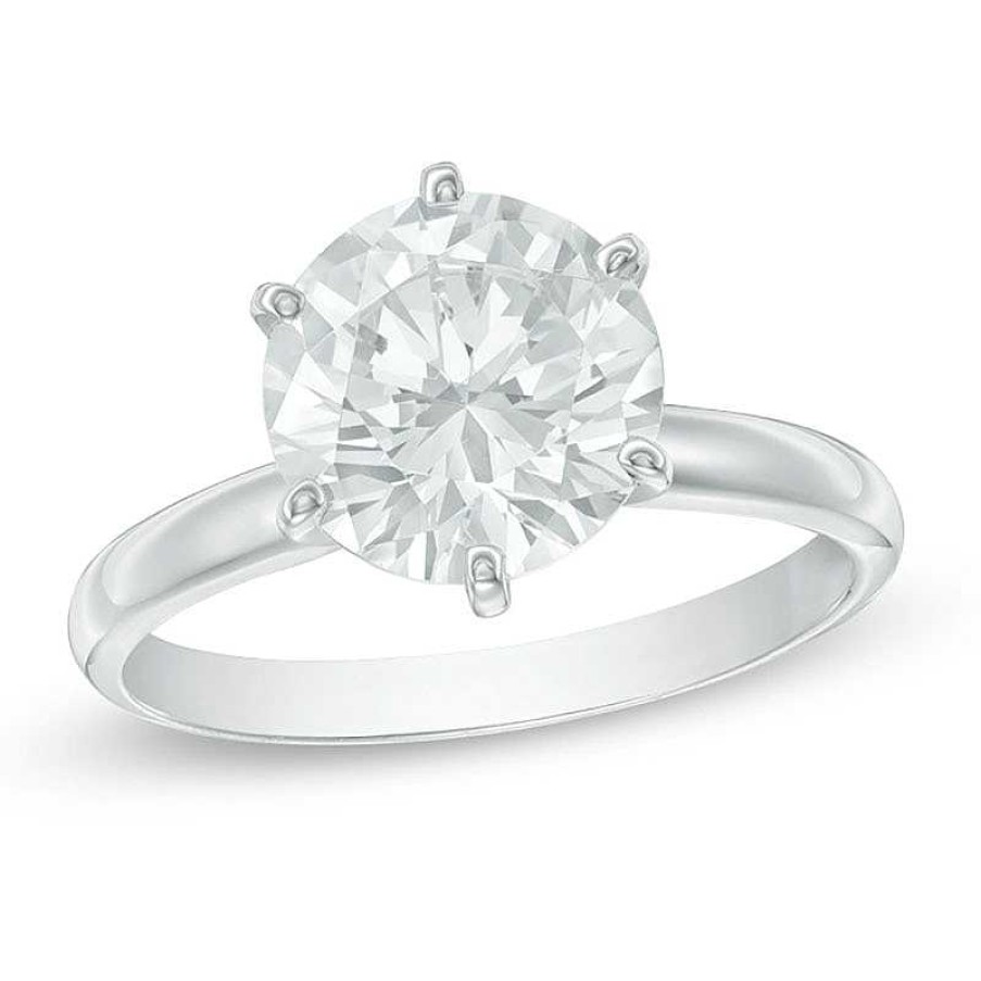 Rings Zales | 3 Ct. Certified Diamond Solitaire Engagement Ring In 14K White Gold (I/I2)