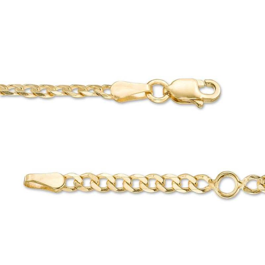 Bracelets Zales | 2.7Mm Curb Chain Anklet In 14K Gold - 10"