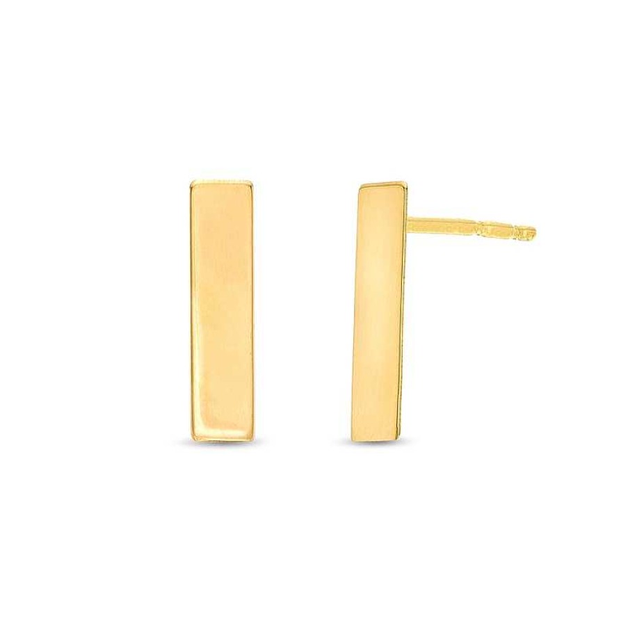 Earrings Zales | Polished Bar Stud Earrings In 14K Gold